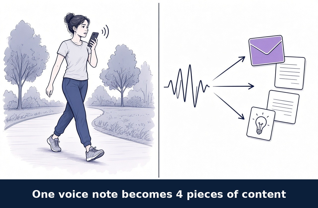 Sketch: One voice note becomes 4 pieces of content