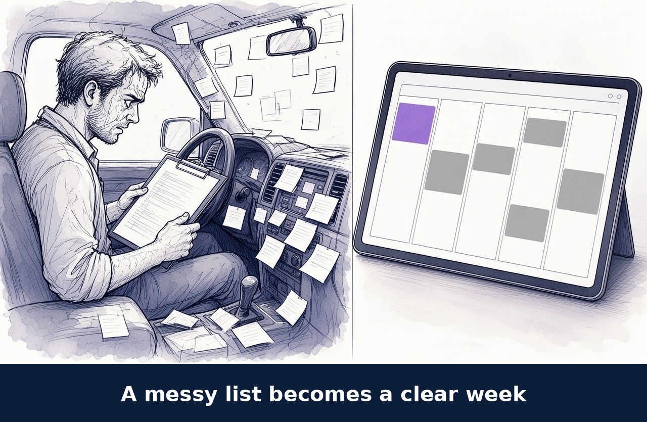 Sketch: A messy list becomes a clear week